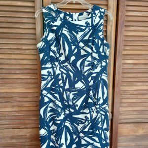 Blue and white bold print sheath dress By Ronni Nicole size 14